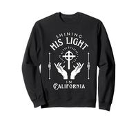 Shining His Light in California Vintage Retro Gesù Felpa