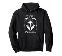 Shining His Light in California Vintage Retro Gesù Felpa con Cappuccio