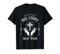 Shining His Light in New York Vintage Retro Gesù Maglietta