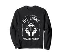 Shining His Light in Washington Vintage Retro Gesù Felpa