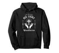 Shining His Light in Washington Vintage Retro Gesù Felpa con Cappuccio