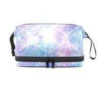 Shining Line - Trousse per cosmetici a doppio strato, per donne e ragazze, borsa da viaggio per trucchi e trucchi, pratica borsa organizer con scomparto per pennelli, Multi, 27x15x14 cm/10.6x5.9x5.5