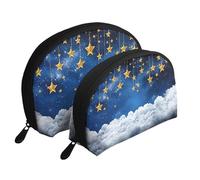 Shining Little Stars - Beauty case da viaggio portatile, 2 pezzi, bianco, Taglia unica