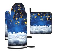 Shining Little Stars Guanti da cucina colorati resistenti al calore, cuscinetti caldi, simpatici prodotti da forno, regali da cucina per amanti della cucina cuochi mamma