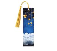 Shining Little Stars Segnalibri in legno stampati su entrambi i lati, accessori artistici per libri, regali di compleanno per uomini e donne, regali per gli amanti dei libri