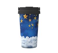 Shining Little Stars - Tazza da caffè isolata con coperchio, in acciaio inox, a prova di perdite
