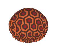 Shining Overlook Cuffia da doccia stampata, copertura per capelli a doppio strato per il bagno, copricapo riutilizzabile per capelli lunghi