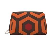 Shining Overlook - Piccola borsa per il trucco in pelle, portatile, da viaggio, organizer per cosmetici, da donna, con cerniera dorata, Oro, One Size, Astuccio per trucchi