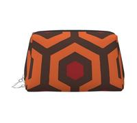Shining Overlook - Piccola borsa per il trucco in pelle, portatile, da viaggio, organizer per cosmetici, da donna, con cerniera dorata, Argento, One Size, Astuccio per trucchi