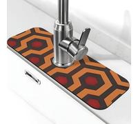 Shining Overlook Tappetino per rubinetto per lavello da cucina, paraspruzzi, 14,9 x 38,1 cm, in diatomite, ad asciugatura rapida, vassoio per lavello super assorbente, con ventosa per rubinetto e