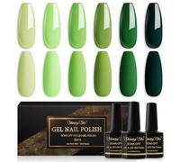 Shining She Smalto Semipermanente Verde,6 Colori Smalto Gel Unghie UV LED, Erba Verde Tender Green verde Oliva verde Scuro Smalti Semipermanenti per principiante Nail Art Salone,8ML