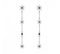 Shining Star Clear Zircon Long Chain Drop Clearings for Women Orecchini da sposa gioielli