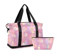 Shining Star Flower Pink per ragazza grande capacità borsa da viaggio weekender viaggio pernottamento borsa con cinghia regolabile per allenamento