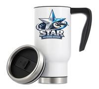 Shining Star - Tazza da caffè termica da viaggio, 480 ml, colore: bianco