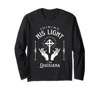 Shining Sua Luce in Louisiana Vintage Retro Gesù Maglia a Manica