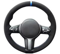 Shining wheat Coprivolante nero in pelle scamosciata per BMW F30 F33 F87 M2 F80 M3 F82 M4 M5 F12 F13 M6 F85 X5 M F86 X6 M Sport (blu mark)