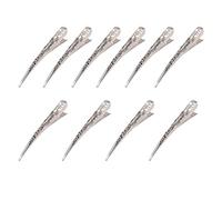 ShiningUU - 10 fermagli per capelli in metallo, design a coccodrillo, antiscivolo, piatti senza denti, forcine argentate a becco d'anatra | forcine per capelli alla moda classiche e chic per donne