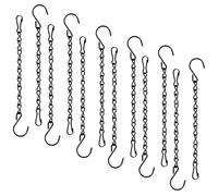 ShiningUU Catene per cesti sospesi, confezione da 12 catene antiruggine da 25,4 cm, con ganci, catena in metallo per mangiatoie per uccelli, campanelli a vento, lanterne, fioriere, ornamenti