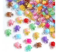 ShiningUU - Tartarughe piccole per artigianato, confezione da 120 mini tartarughe che si illuminano al buio, in resina simile al vetro, per giardini delle fate e miniature della casa delle bambole