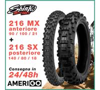 SHINKO Coppia Pneumatici 140/80-18 70 R SX e 90/100-21 57R MX