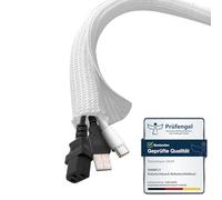 shinlfy Guaina passacavi 6 mm x 3 m, Bianco- per 1-2 cavi sottili o un singolo cavo più spesso, organizer per cavi per PC, elettrodomestici, ufficio e moto