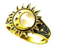 SHINLHUA Anelli di girasole multicolore gemme decorazione elegante pezzi dichiarazione per lei eleganti anelli sole stella