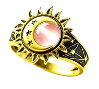 SHINLHUA Anelli di girasole multicolore gemme decorazione elegante pezzi dichiarazione per lei eleganti anelli sole stella