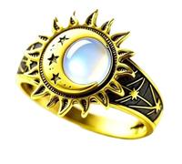 SHINLHUA Anelli di girasole multicolore gemme decorazione elegante pezzi dichiarazione per lei eleganti anelli sole stella