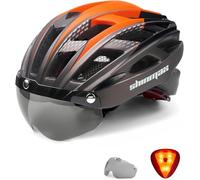 Shinmax Casco Bici con Luce LED,Certificato CE, Casco con Visiera Magnetica Staccabile Shield Casco da Bici Leggero Integralmente Casco da Bicicletta Adulto Uomo Donna Skateboard Sci Snowboard NR-096