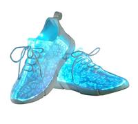 Shinmax Scarpe a LED da uomo e da donna, 11 colori USB, ricaricabili, con suola luminosa per compleanni, bianco, 38 EU