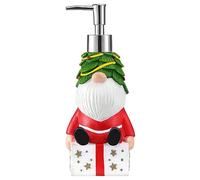 Shinowa 350ml Dispenser Sapone Liquido a Forma di Babbo Natale con Pompa, Dispenser Sapone Bagno Cucina, Dosatore Sapone, Bottiglia Sapone Liquido in Resina per Lozioni Riempibile, Rosso