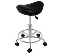 Shinpeed Sgabello da sella ergonomico, con ruote, regolabile in altezza, sellino girevole a 360° (nero)