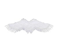 SHINROAD Accessorio per costume da angelo con ali di piume fatte a mano, per uomo e donna, accessorio per cosplay, decorazione per feste di Halloween, disponibile in taglia S, M, bianco, L