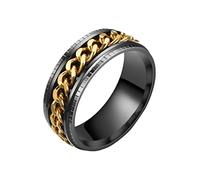 SHINROAD Anello All-Match Excatch rotatable, design della catena, anello alla moda, Golden USA 8, USA 8, lega, Secondary Stone