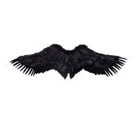 SHINROAD Angel Wing Costume accessorio drammatico fatto a mano ali di piume per uomini e donne Cosplay Rep Prop Halloween Party Fantasy Decorazione disponibile in piccolo Medium Nero M