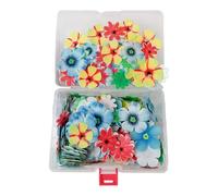 SHINROAD Assortimento di fiori per torte in carta di riso, 1 scatola con fiori hawaiani e farfalle, decorazioni per torte, decorazioni per torte, piccoli fiori
