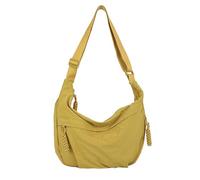 SHINROAD Borsa a tracolla in nylon a mezzaluna pieghevole Hobo spalla casual gnocchi con tracolla regolabile tasche multiple grande capacità per, Giallo, Taglia unica