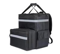 SHINROAD Borsa termica per la consegna della pizza, zaino per alimenti, grande capacità, espandibile, per bevande, a prova di perdite, resistente al calore, antipioggia con, Nero , x-large