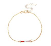 SHINROAD Bracciale dell'amicizia di alta qualità con diamanti a cubo di zucchero, realizzati a mano, con strass che bloccano i colori, gioielli da regalo per donne, lega metallica, Pietra secondaria