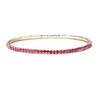 SHINROAD Braccialetto elastico da donna unico con strass multicolore per tennis con perline di cristallo elasticizzato filo impilato moda, Strass, Pietra secondaria, Rosso rosato