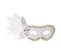 SHINROAD Butterfly Feather Masque Masquerade per una cinghia regolabile veneziana con paillettes farfalle elegante costume Halloween Mardi Erba Prom Prom Bianco