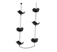 SHINROAD Catena antipioggia resistente alla ruggine edificio a un piano fuori dal fiore di loto Lunghezza regolabile Home Decor Catcher crea un pendente appeso del giardino appeso nero