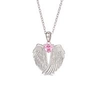 SHINROAD Collana da donna con ciondolo a forma di ali d'angelo con zirconi, decorazione con strass, gioiello da guardiano, regalo per lei, lega di zinco, Pietra secondaria