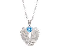 SHINROAD Collana da donna con ciondolo a forma di ali d'angelo con zirconi, decorazione con strass, gioiello da guardiano, regalo per lei, lega di zinco, Pietra secondaria