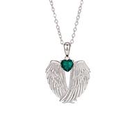 SHINROAD Collana da donna con ciondolo a forma di ali d'angelo con zirconi, decorazione con strass, gioiello da guardiano, regalo per lei, lega di zinco, Pietra secondaria