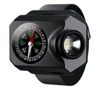 SHINROAD Lampada da polso ricaricabile per escursionismo Certo, ecco un titolo del prodotto per l'elenco Campeggio con bussola Cinturino regolabile Design Super Bright Impermeabile Nero