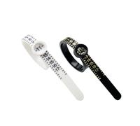SHINROAD Misuratore di dimensioni della cintura ad anello 2 pezzi Sizer con vetro bloccato per una facile lettura, scala precisa 1-17, misura delle dita flessibile US, 2pcs, plastica, Secondary Stone