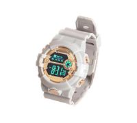 SHINROAD Orologio elettronico alimentato a batteria grande numero digitale Certo Ecco un titolo di prodotto per elettrico descritto LED impermeabile antiscivolo, Grigio oro, Stile del quadrante