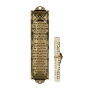 SHINROAD Porta Mezua Decorazione sicura Ecco UN titolo di prodotto per Scroll inglese ebraico Benedizione Scritti Pesante Metal House Decorativo Ebreo Bronzo