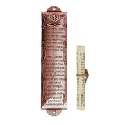 SHINROAD Porta Mezua Decorazione sicura Ecco UN titolo di prodotto per Scroll inglese ebraico Benedizione Scritti Pesante Metallo House Decorativo Ebreo Bronzo Rosso